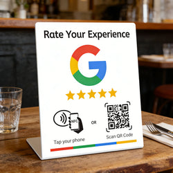 Placa NFC + QR Reseñas Google