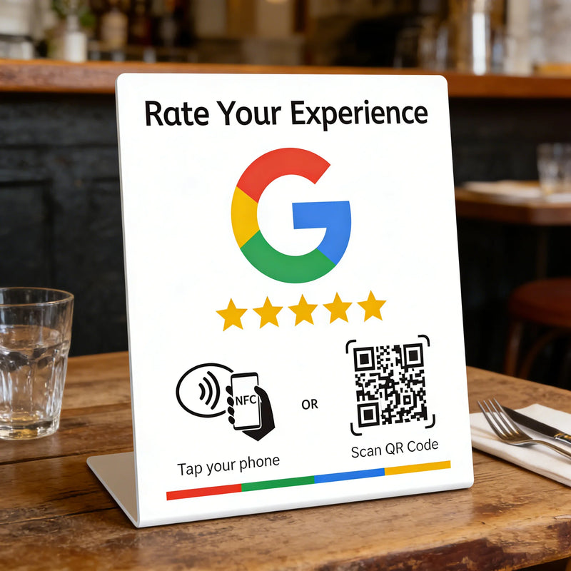 Placa NFC + QR Reseñas Google