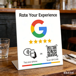 Placa NFC + QR Reseñas Google